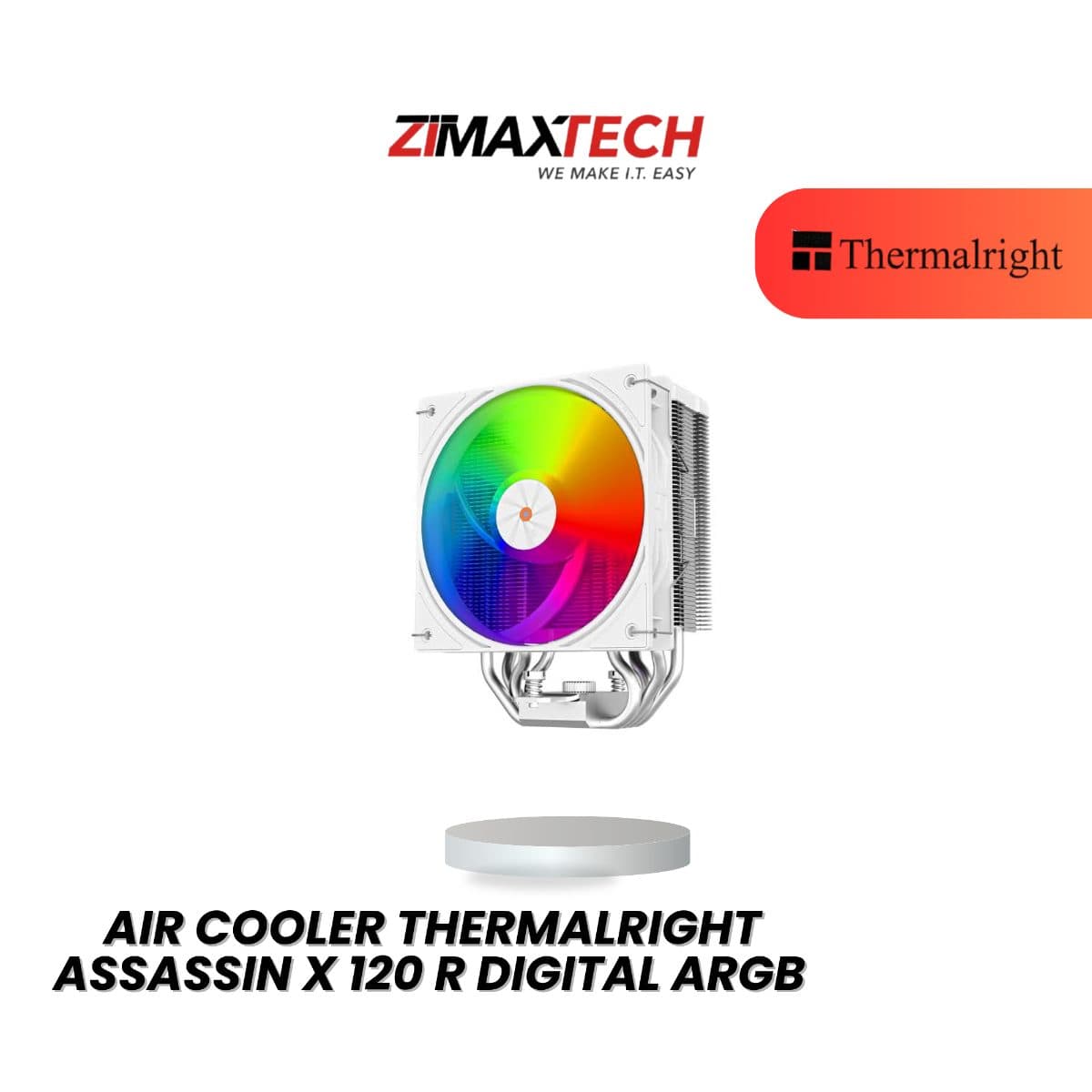 THERMALRIGHT ASSASSIN X 120 R DIGITAL ARGB WHITE AIR COOLER WITH 3 YEARS WARRANTY