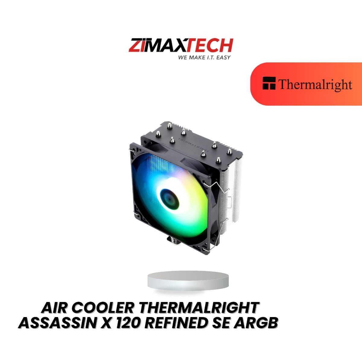 THERMALRIGHT ASSASSIN X 120 REFINED SE ARGB BLACK AIR COOLER WITH 3 YEARS WARRANTY