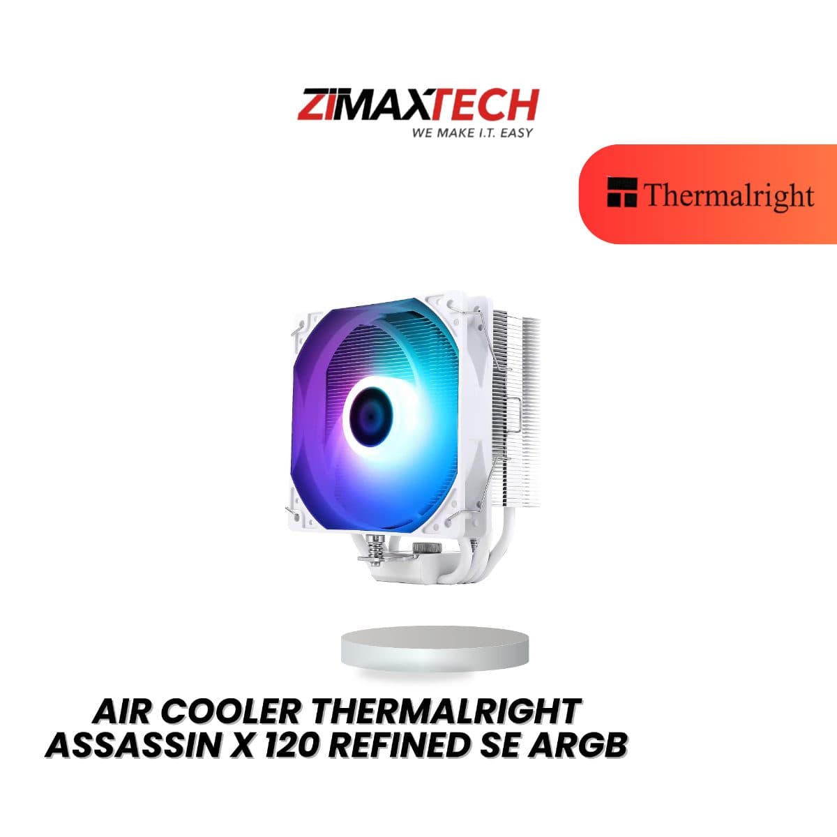 THERMALRIGHT ASSASSIN X 120 REFINED SE WHITE ARGB AIR COOLER WITH 3 YEARS WARRANTY