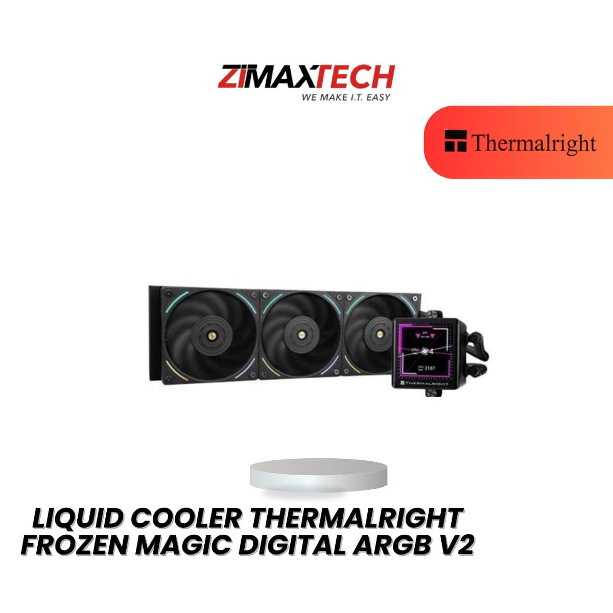 THERMALRIGHT FROZEN MAGIC DIGITAL ARGB V2 BLACK 360MM LIQUID COOLER WITH 3 YEARS WARRANTY