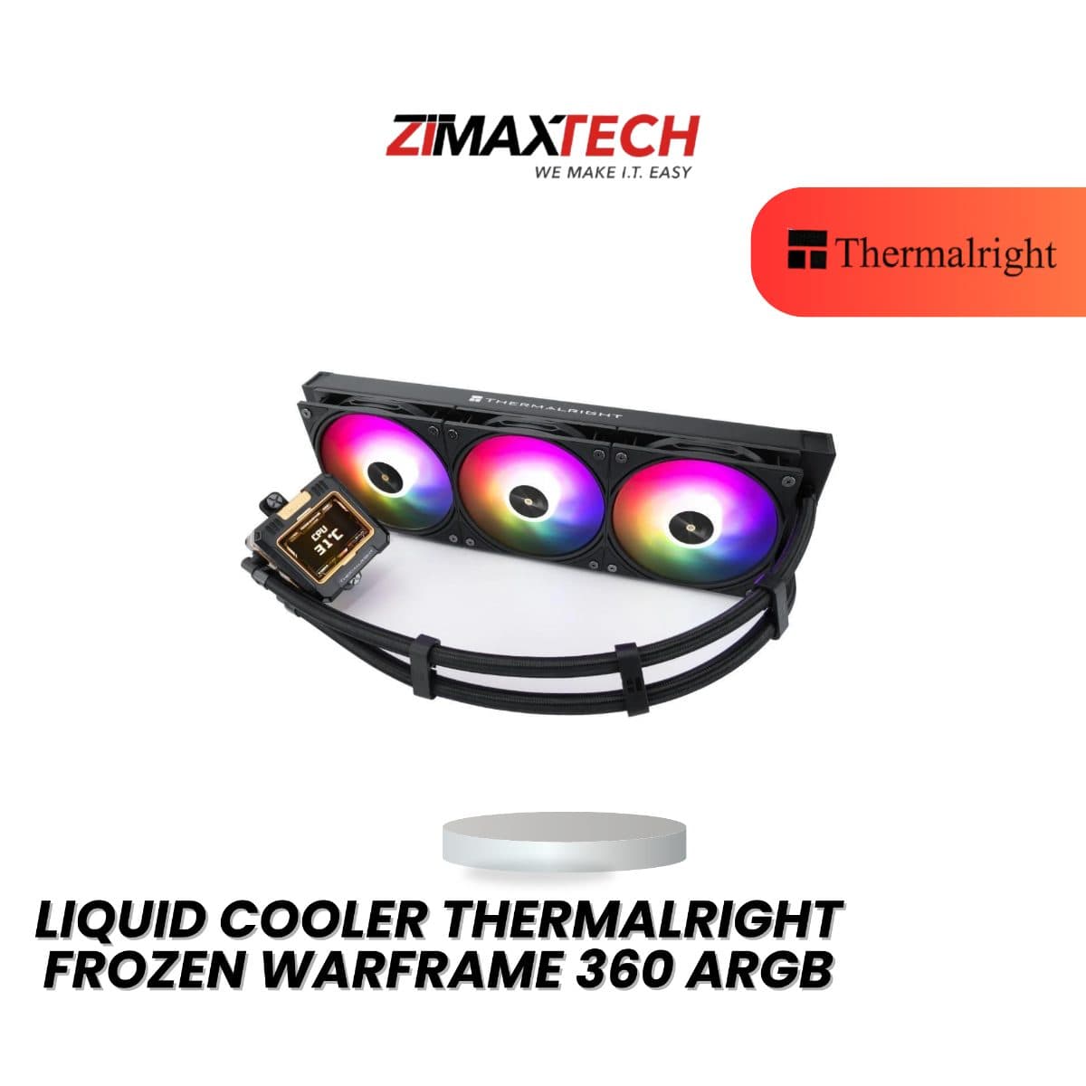 THERMALRIGHT FROZEN WARFRAME 360 ARGB BULK PACK BLACK 360MM LIQUID COOLER WITH 3 YEARS WARRANTY