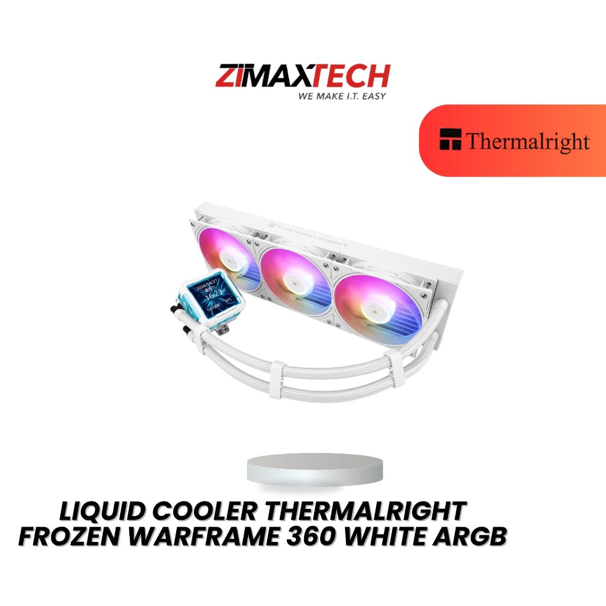 THERMALRIGHT FROZEN WARFRAME 360 WHITE ARGB 360MM LIQUID COOLER WITH 3 YEARS WARRANTY