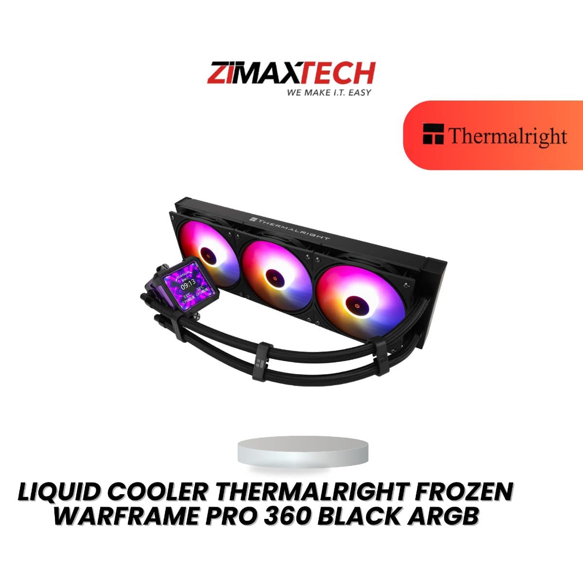THERMALRIGHT FROZEN WARFRAME PRO 360 ARGB BLACK 360MM LIQUID COOLER WITH 3 YEARS WARRANTY