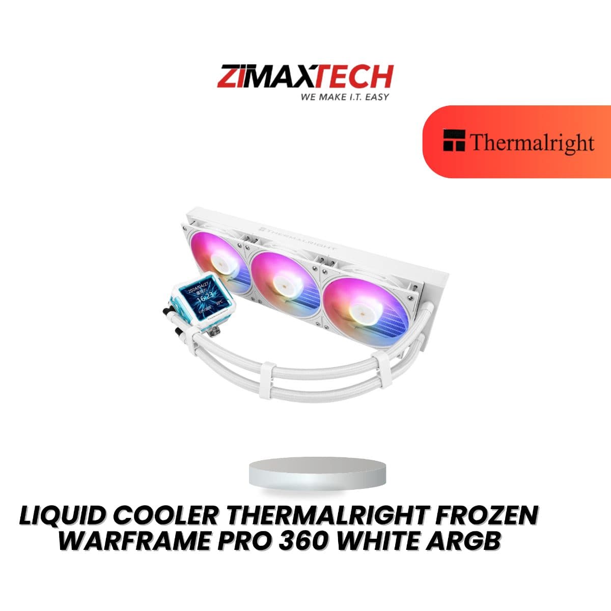 THERMALRIGHT FROZEN WARFRAME PRO 360 ARGB WHITE 360MM LIQUID COOLER WITH 3 YEARS WARRANTY