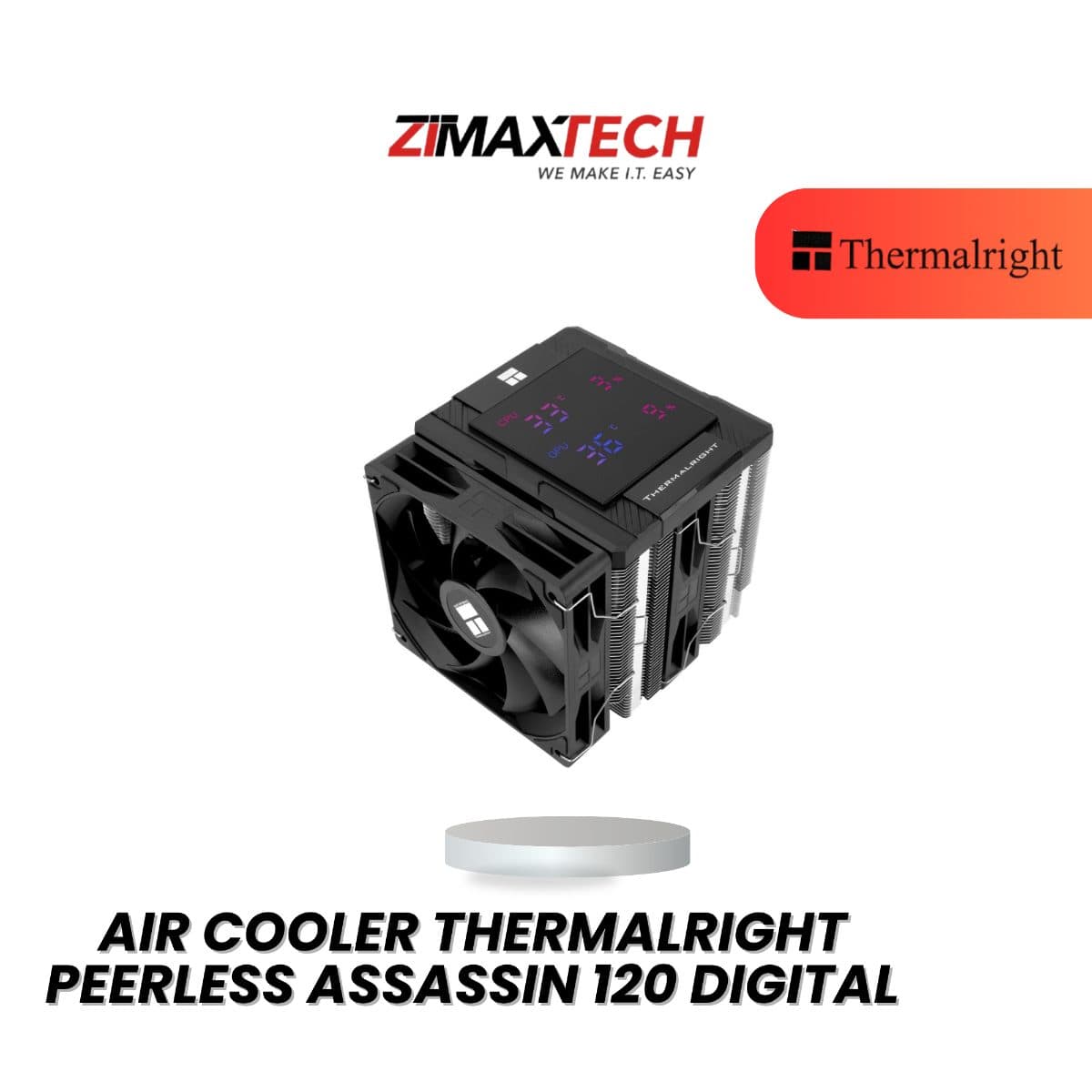 THERMALRIGHT PEERLESS ASSASSIN 120 DIGITAL BLACK AIR COOLER WITH 3 YEARS WARRANTY
