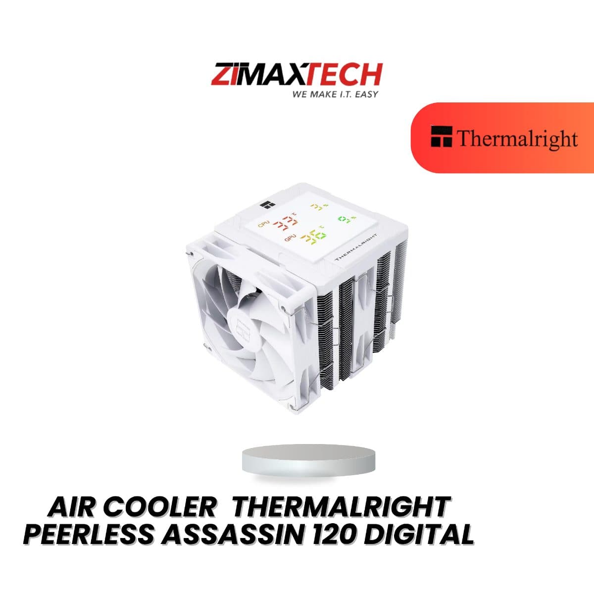 THERMALRIGHT PEERLESS ASSASSIN 120 DIGITAL WHITE AIR COOLER WITH 3 YEARS WARRANTY