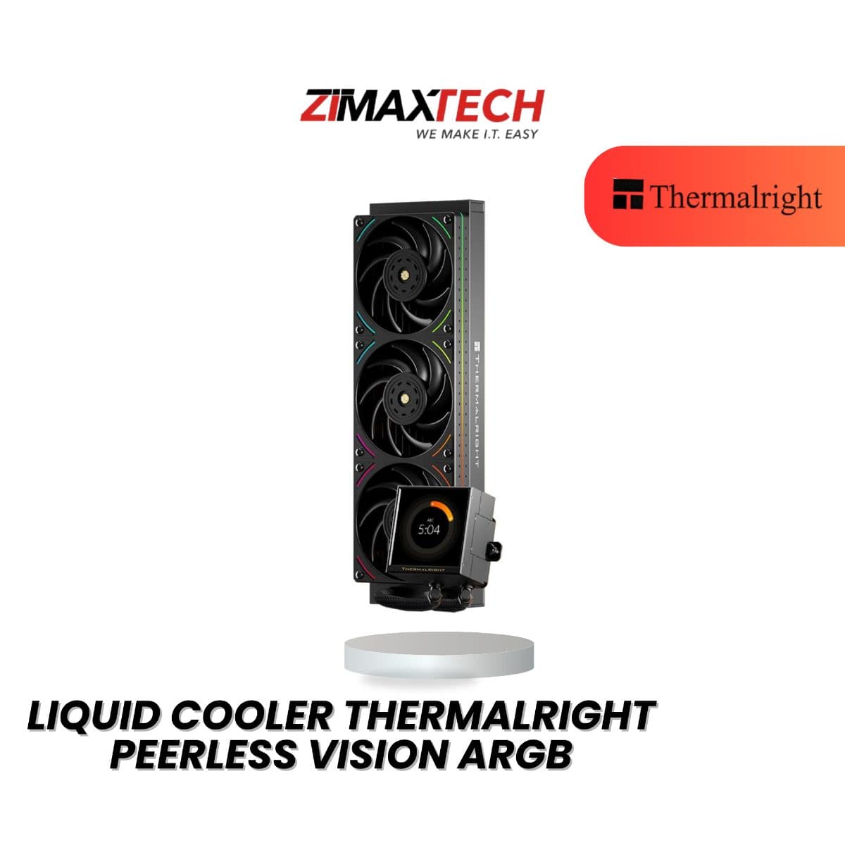 THERMALRIGHT PEERLESS VISION ARGB BLACK 360MM LIQUID COOLER WITH 3 YEARS WARRANTY