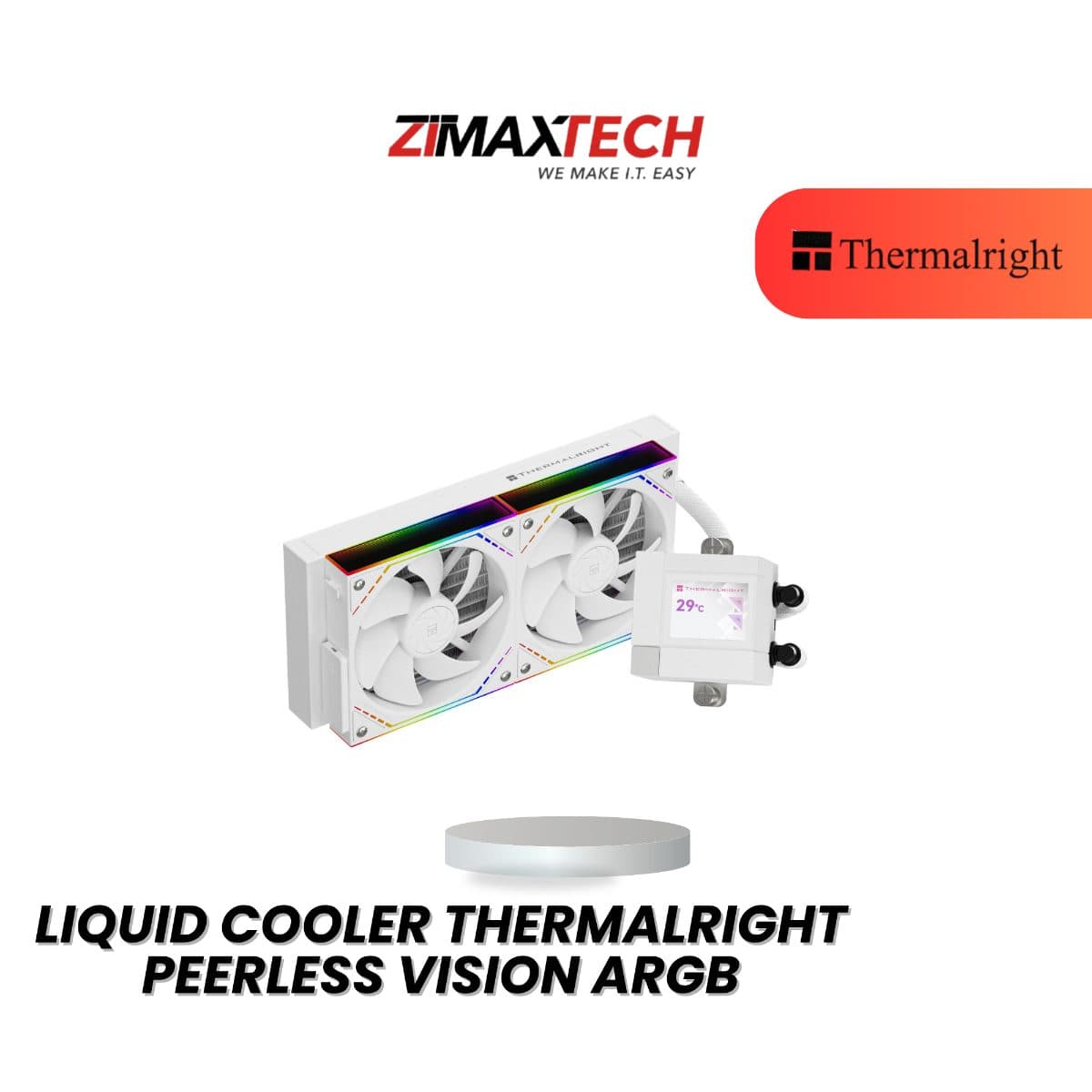 THERMALRIGHT PEERLESS VISION ARGB WHITE 240MM LIQUID COOLER WITH 3 YEARS WARRANTY