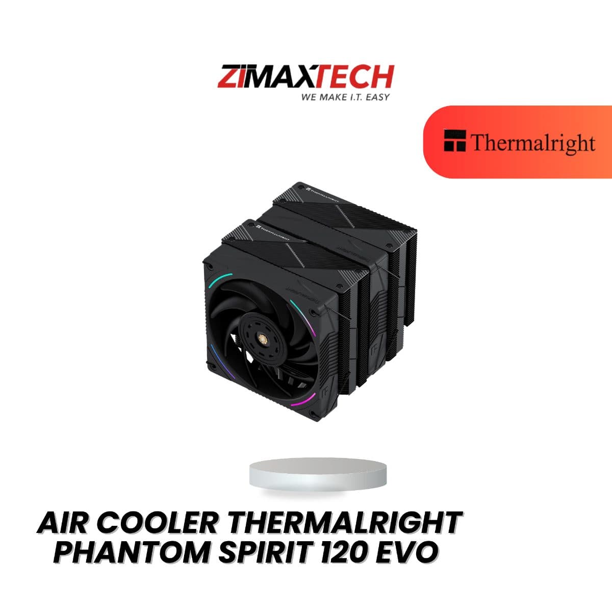 THERMALRIGHT PHANTOM SPIRIT 120 EVO BLACK AIR COOLER WITH 3 YEARS WARRANTY